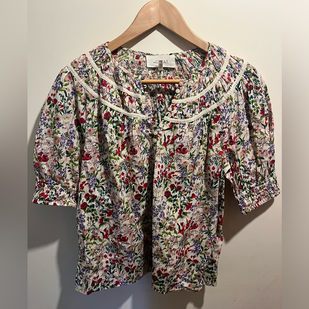 The Great multicolored cotton floral blouse